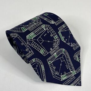 Josh Bach 100% Silk Necktie Tie Vintage Sports Stadiums Comiskey 4 x 57 1/4